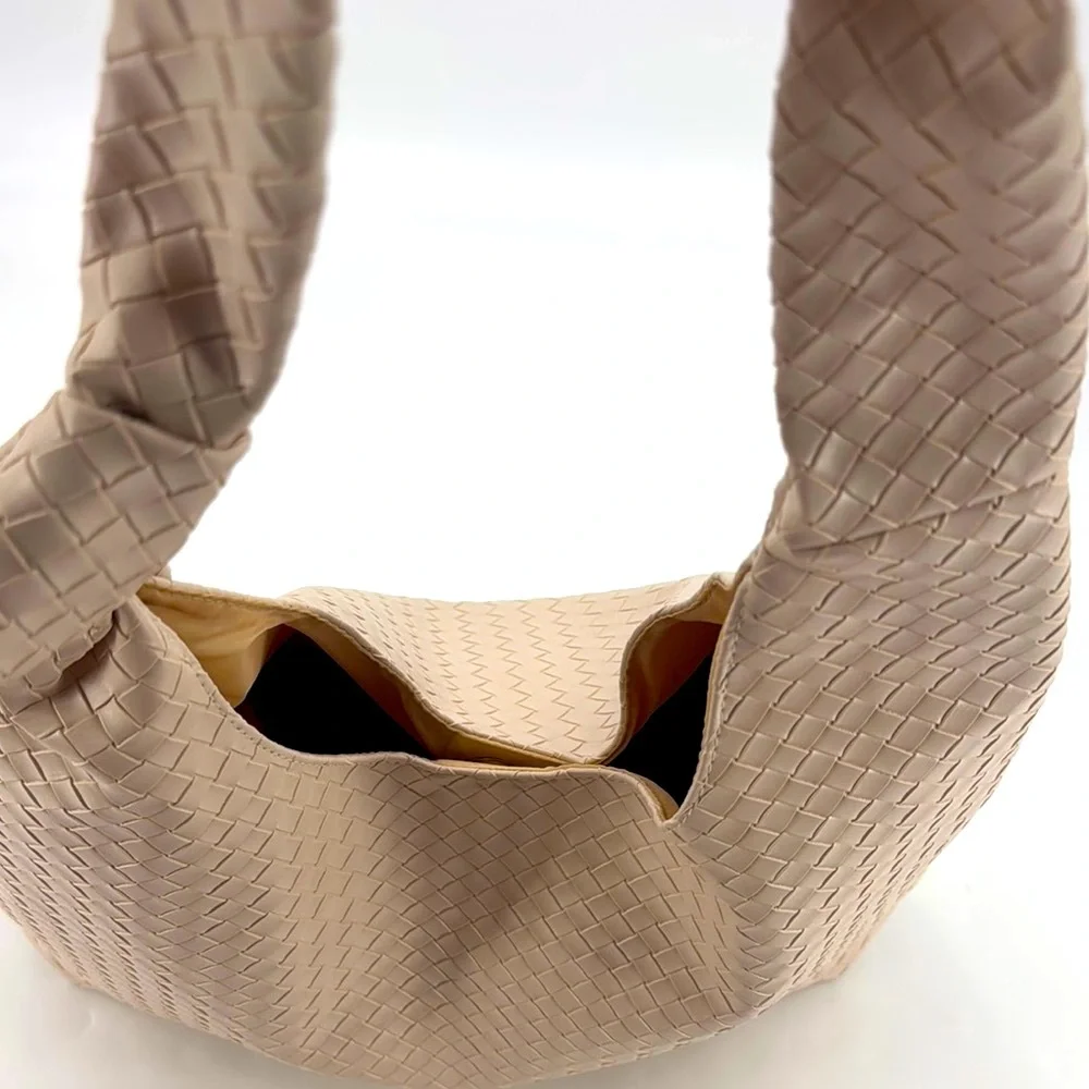 Ulta Beauty NEW Woven Basket Weave Knot Vegan Leather Hobo Shoulder Bag NWT